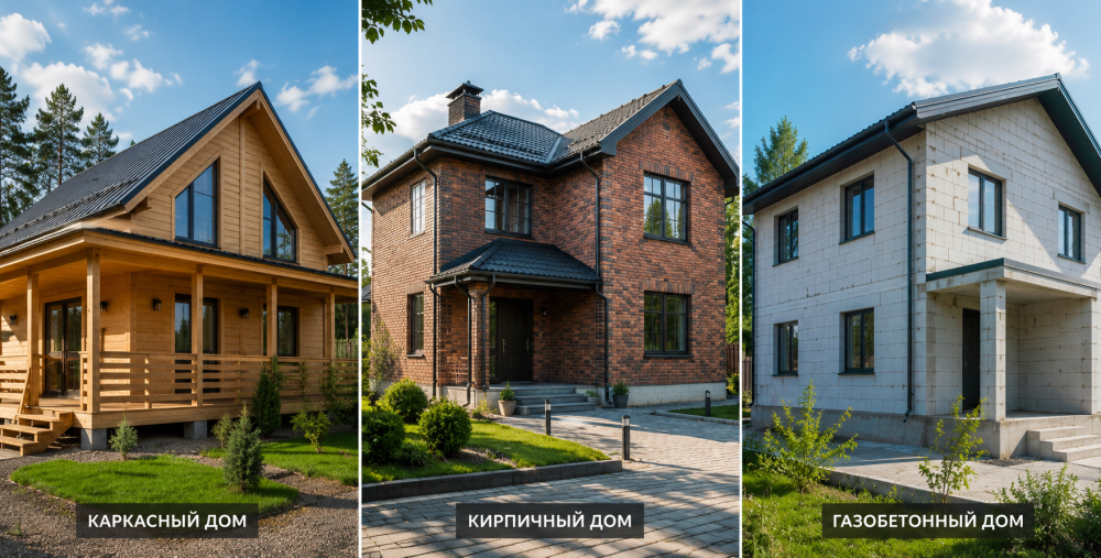 Анонс статьи: Каркасный, кирпичный или газобетонный дом: что выбрать — блог Ремтоп